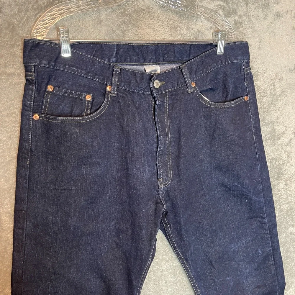 Signature Levis Mens Straight Leg Denim Jean 38x31* Americana Smart Casual Dark